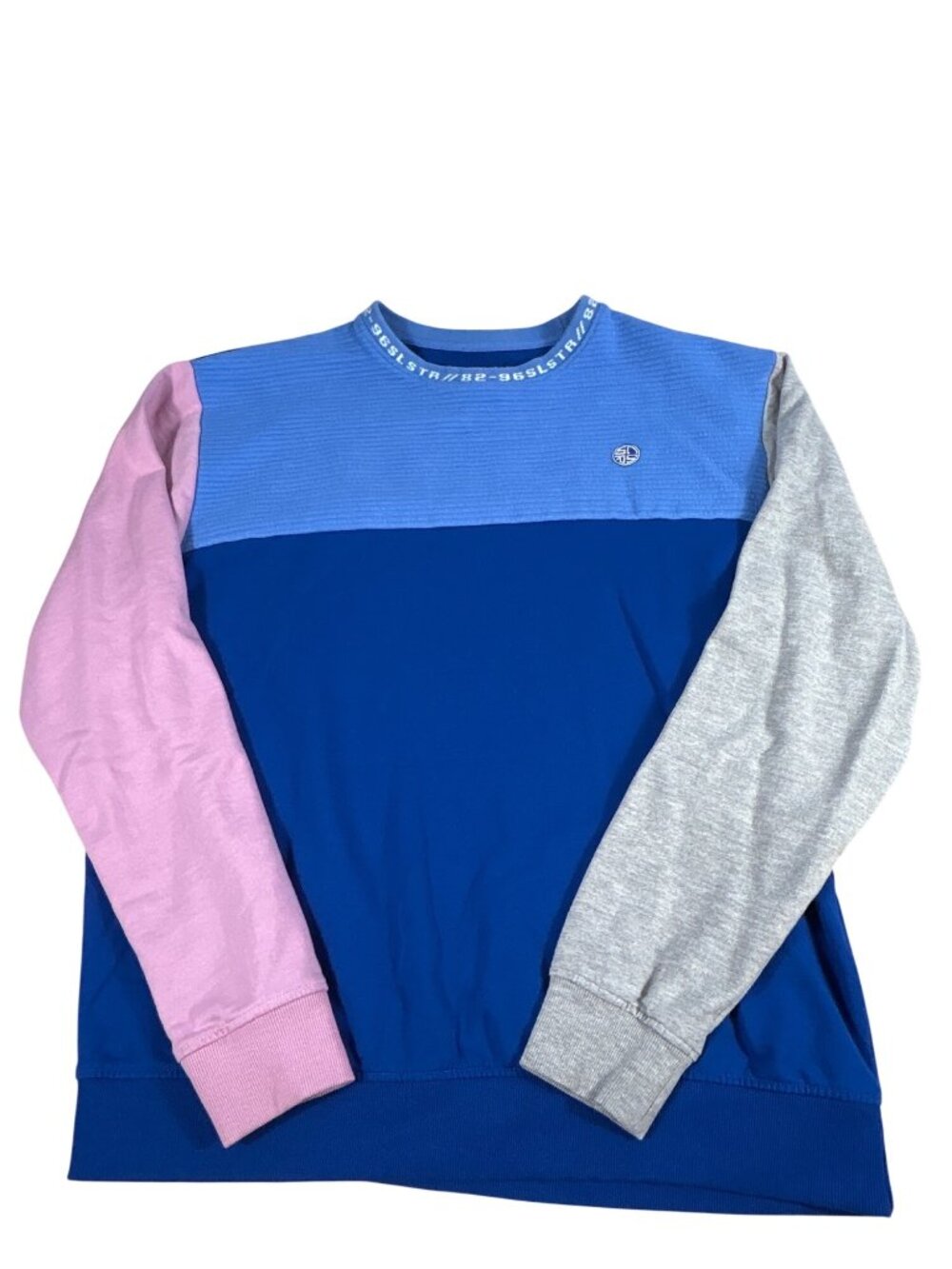 Soul Star England Colorblock Crewneck Sweatshirt XXL Blue Pink Gray Logo